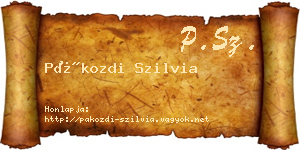 Pákozdi Szilvia névjegykártya